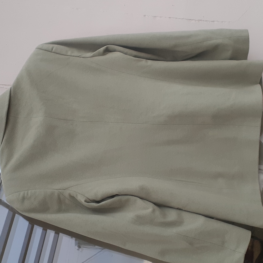Sisley Italy Sage Green Wool Blazer S Tailored Minimalist Classic Chic - Picture 3 of 7